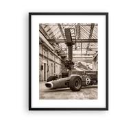 Cuadro Poster de Pared 40x50cm Póster Marco Fórmula 1 Carrera Retro Wall Art