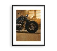 Cuadro Poster de Pared 40x50cm Póster Marco Harley-Davidson Moto Motor Wall Art