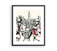Cuadro Poster de Pared 40x50cm Póster Marco jazz musica musico Wall Art Prints