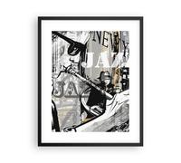 Cuadro Poster de Pared 40x50cm Póster Marco jazz musica musico Wall Art Prints