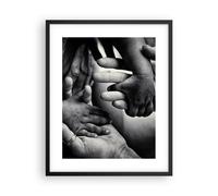 Cuadro Poster de Pared 40x50cm Póster Marco Manos Tolerancia Comunidad Wall Art