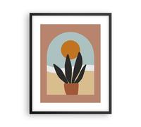 Cuadro Poster de Pared 40x50cm Póster Marco Minimalista Ventana Flor Wall Art