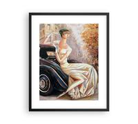 Cuadro Poster de Pared 40x50cm Póster Marco mujer retro estilo Wall Art Prints