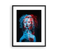 Cuadro Poster de Pared 40x50cm Póster Marco Negro Mujer Emociones Wall Art