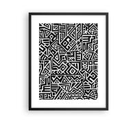 Cuadro Poster de Pared 40x50cm Póster Marco Op Art. Negro Blanco Wall Art Prints