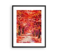 Cuadro Poster de Pared 40x50cm Póster Marco Otoño Parque Avenida Wall Art Prints