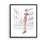 Cuadro Poster de Pared 40x50cm Póster Marco París Torre Eiffel Wall Art Prints