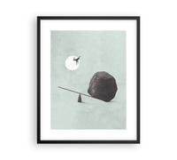 Cuadro Poster de Pared 40x50cm Póster Marco Piedra Palanca Física Wall Art