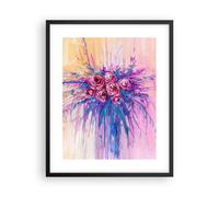 Cuadro Poster de Pared 40x50cm Póster Marco Ramo Flores Rosas Wall Art Prints