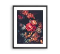 Cuadro Poster de Pared 40x50cm Póster Marco Ramo Flores Rosas Wall Art Prints
