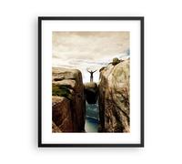 Cuadro Poster de Pared 40x50cm Póster Marco Rocas Pico Nubes Wall Art Prints