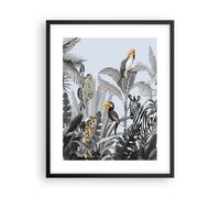 Cuadro Poster de Pared 40x50cm Póster Marco Selva Animales Tucanes Wall Art