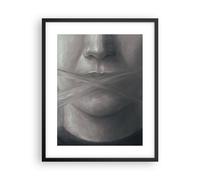 Cuadro Poster de Pared 40x50cm Póster Marco Símbolo Boca Discurso Wall Art