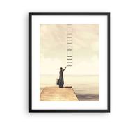 Cuadro Poster de Pared 40x50cm Póster Marco Símbolo Mujer Escalera Wall Art