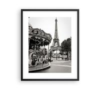 Cuadro Poster de Pared 40x50cm Póster Marco Tiovivo Torre Eiffel Wall Art Prints
