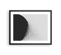 Cuadro Poster de Pared 50x40cm Marco Abstracción Blanco Y Negro Geometría Art