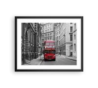 Cuadro Poster de Pared 50x40cm Marco Autobús inglaterra vacaciones londres Art