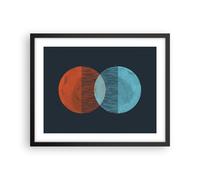 Cuadro Poster de Pared 50x40cm Marco Geometría Abstracción Minimalismo Art