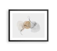 Cuadro Poster de Pared 50x40cm Póster Marco Abstracto Minimalista Acuarela Art