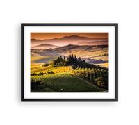 Cuadro Poster de Pared 50x40cm Póster Marco Agricultura granja toscana viña Art