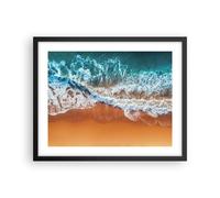 Cuadro Poster de Pared 50x40cm Póster Marco Arena Agua Playa Wall Art Prints