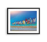Cuadro Poster de Pared 50x40cm Póster Marco Barco Playa Perspectiva Wall Art