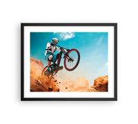 Cuadro Poster de Pared 50x40cm Póster Marco bicicleta deporte casco Wall Art