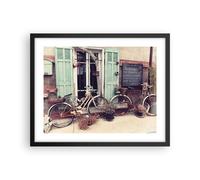 Cuadro Poster de Pared 50x40cm Póster Marco Bicicletas Vintage Vivienda Wall Art