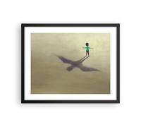 Cuadro Poster de Pared 50x40cm Póster Marco Cabrito Símbolo Pájaro Wall Art