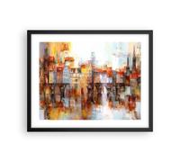 Cuadro Poster de Pared 50x40cm Póster Marco ciudad casa de la vivienda Wall Art