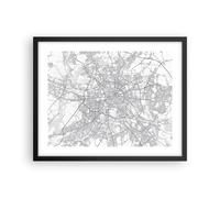 Cuadro Poster de Pared 50x40cm Póster Marco Ciudad Mapa Berlín Wall Art Prints