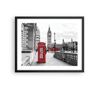 Cuadro Poster de Pared 50x40cm Póster Marco Cobertizo Teléfono Londres Wall Art