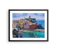 Cuadro Poster de Pared 50x40cm Póster Marco Colores Edificios Italia Wall Art