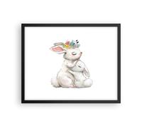 Cuadro Poster de Pared 50x40cm Póster Marco Conejo Liebre Infantil Wall Art