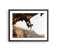 Cuadro Poster de Pared 50x40cm Póster Marco Escalada Extremo Montañas Grecia Art