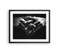 Cuadro Poster de Pared 50x40cm Póster Marco Guitarra Músico Música Wall Art