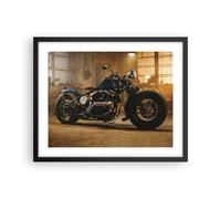 Cuadro Poster de Pared 50x40cm Póster Marco Harley-Davidson Moto Motor Wall Art