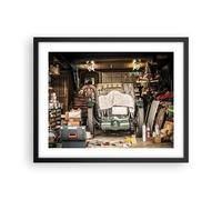 Cuadro Poster de Pared 50x40cm Póster Marco Histórico Coche Garaje Wall Art