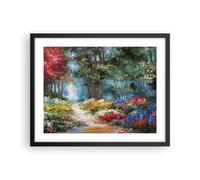 Cuadro Poster de Pared 50x40cm Póster Marco Impresionismo Naturaleza Bosque Art