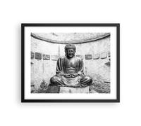 Cuadro Poster de Pared 50x40cm Póster Marco Japonés Buda Estatua Wall Art Prints