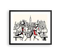 Cuadro Poster de Pared 50x40cm Póster Marco jazz musica musico Wall Art Prints