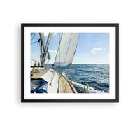 Cuadro Poster de Pared 50x40cm Póster Marco mar crucero vela Wall Art Prints