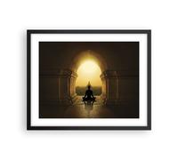 Cuadro Poster de Pared 50x40cm Póster Marco Meditación Templo Sombra Wall Art