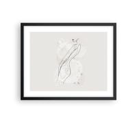Cuadro Poster de Pared 50x40cm Póster Marco Minimalismo Cuerpo Mujeres Wall Art