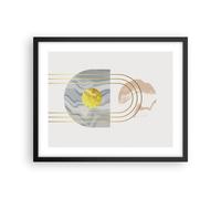Cuadro Poster de Pared 50x40cm Póster Marco moderno dorado abstracto Wall Art