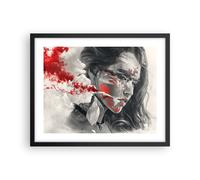 Cuadro Poster de Pared 50x40cm Póster Marco mujer cara arte Wall Art Prints