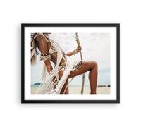 Cuadro Poster de Pared 50x40cm Póster Marco Mujer Libertad Exotismo Wall Art