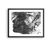 Cuadro Poster de Pared 50x40cm Póster Marco Mujer Línea Arte. Wall Art Prints