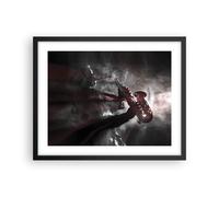 Cuadro Poster de Pared 50x40cm Póster Marco Músico Saxofonista Negro Wall Art