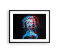Cuadro Poster de Pared 50x40cm Póster Marco Negro Mujer Emociones Wall Art